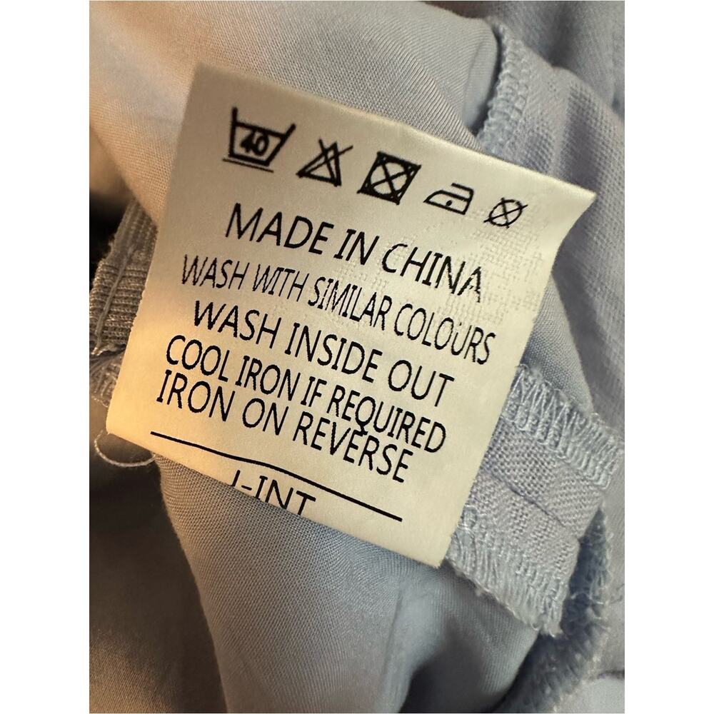 Showpo Can’t Move On Cotton Linen Off the Shoulder Ruffle Wrap Dress Blue Sz 6 - Picture 4 of 10
